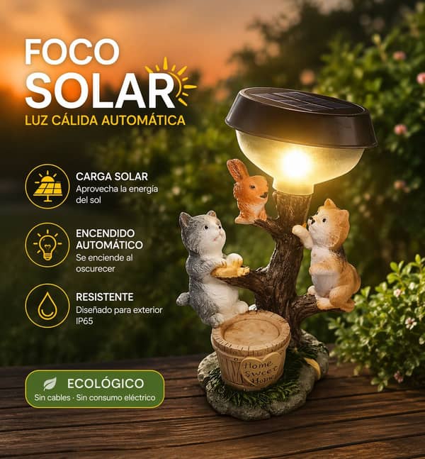 Foco Solar Decoracion Ardilla x 2 